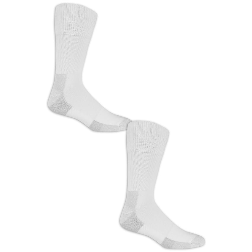 k. bell socks Dr. Scholl's Men's Advanced Relief Blister Guard® Crew Socks 2 Pair Pack - Non-Binding Cushioned Comfort - Made in the USA White