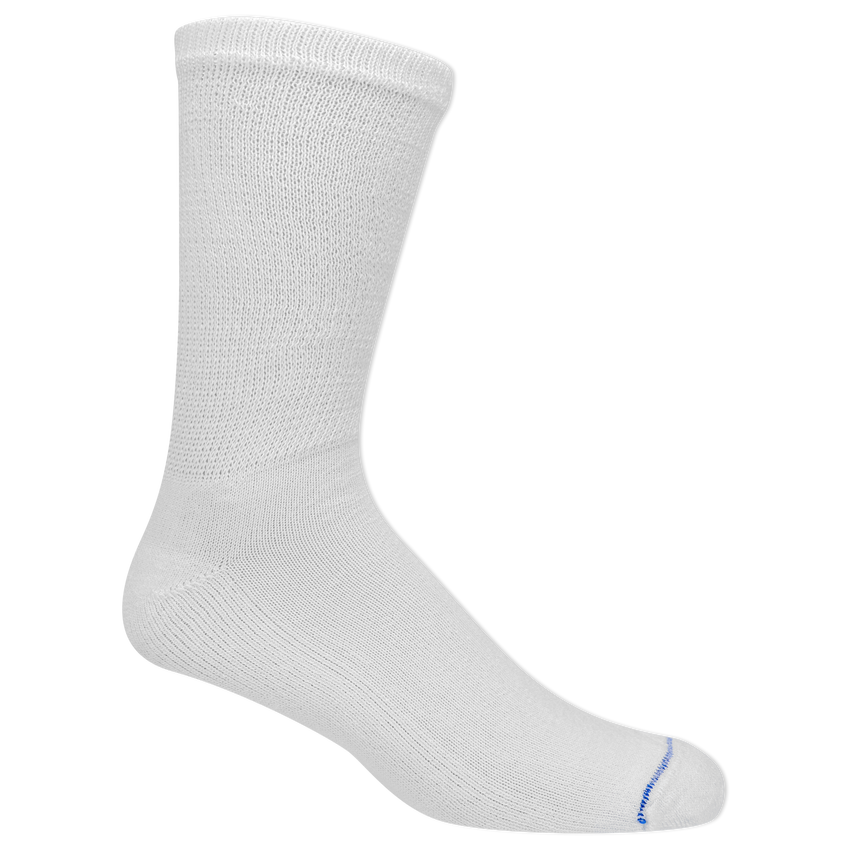 k. bell socks Dr. Scholl's Men's Diabetes & Circulatory Crew Socks 4 Pair Pack - Non-Binding Cushioned Comfort WHITE