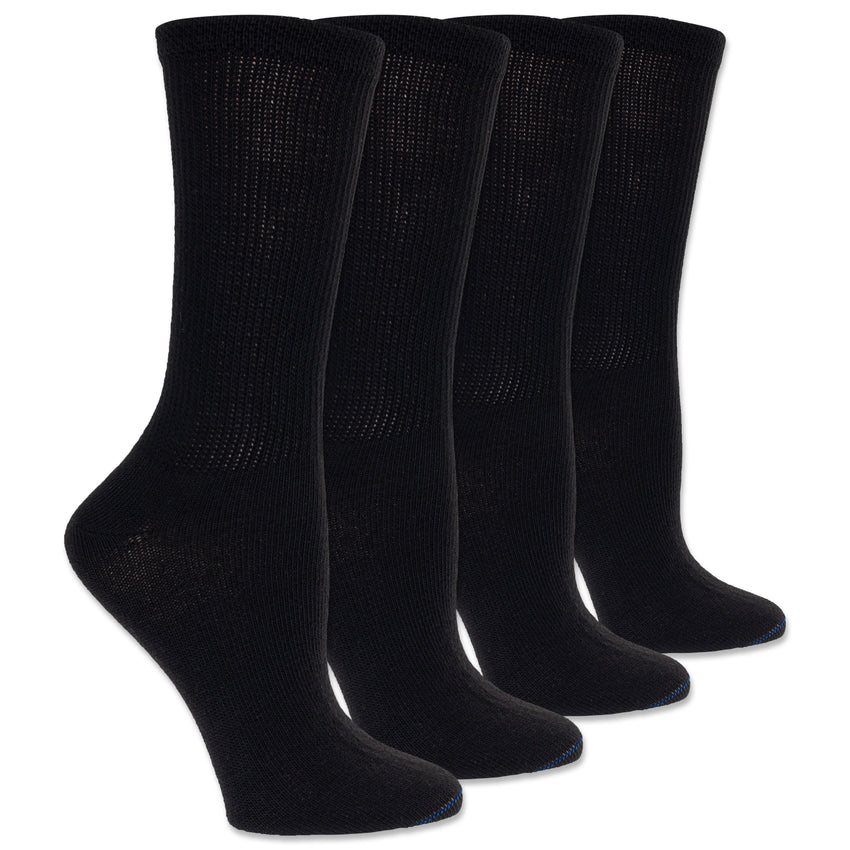 k. bell socks Dr. Scholl's Women's Diabetes & Circulatory Crew Socks 4 Pair Pack BLACK