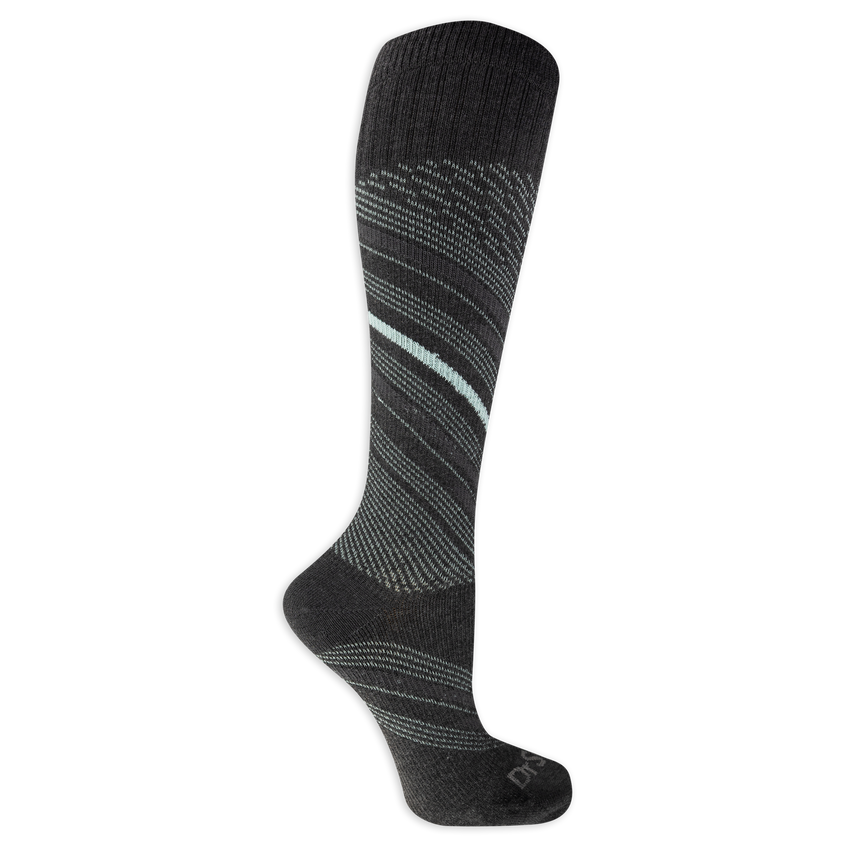 k. bell socks Dr. Scholl's Women's Graduated Compression Chevron Mesh Pattern Knee High Socks 1 Pair Pack - Light Compression Sophisticated Style Gray Assorted