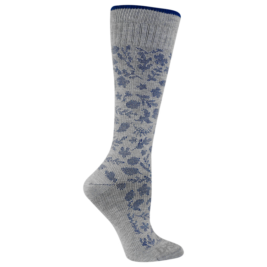 k. bell socks Dr. Scholl's Women's Lace Floral Graduated Compression Socks - Made in the USA GRAY BLUE