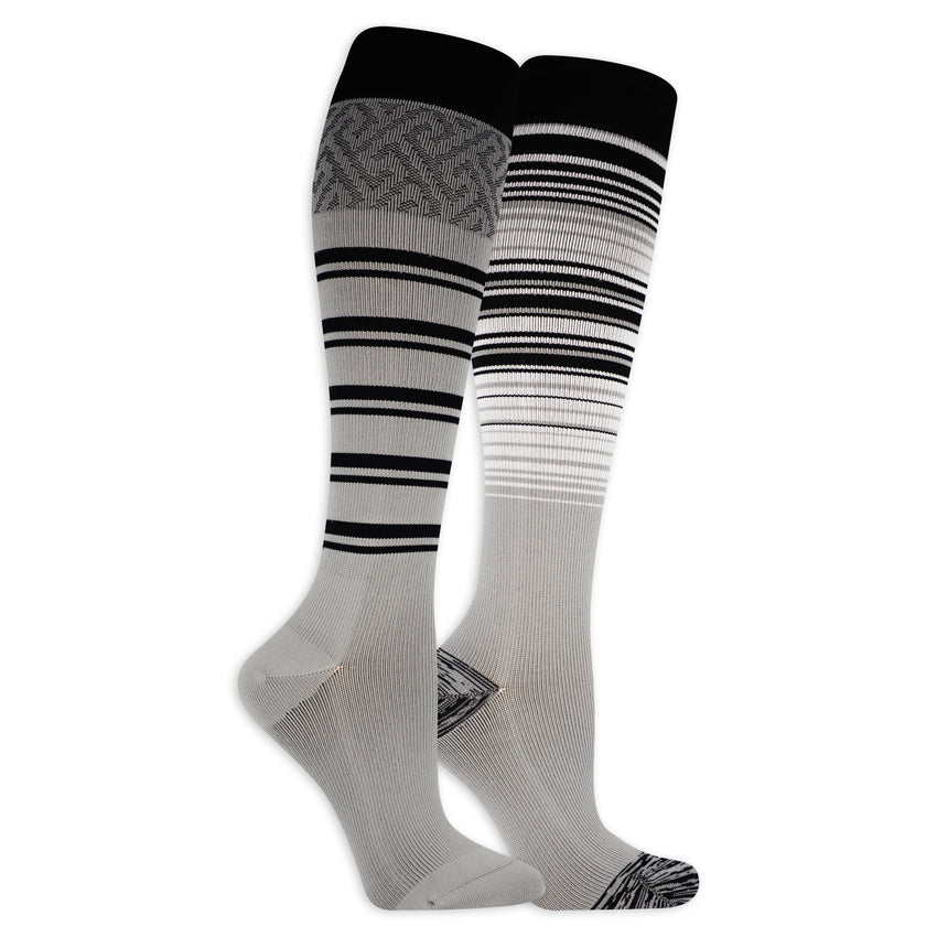 k. bell socks Dr. Scholl's Women's Mild Graduated Compression Knee High Socks 2 Pair Pack GRAY