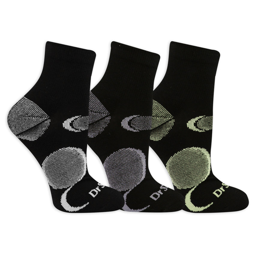 k. bell socks Dr. Scholl’s Women’s Performance Ankle Socks 3 Pair Pack - Arch Support Cushioned Comfort Black
