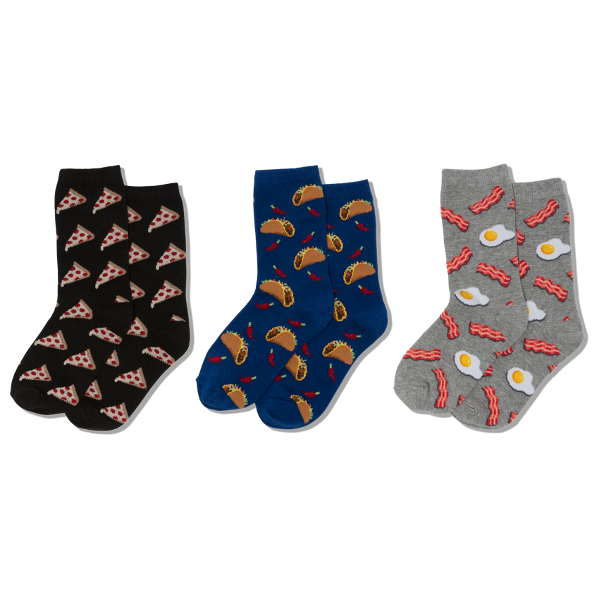 k. bell socks HOTSOX Kid's Assorted Food Socks Multi-colored