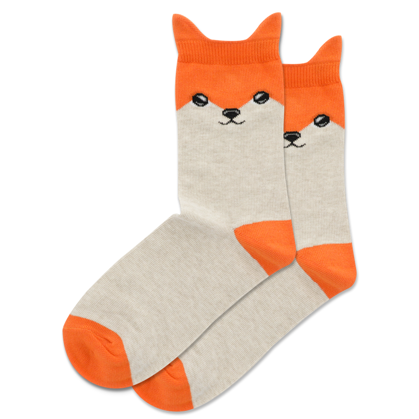 k. bell socks HOTSOX Kid's Fox Crew Socks Natural Melange