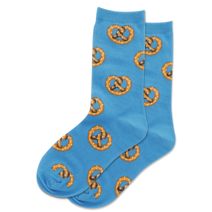 k. bell socks HOTSOX Kid's Pretzels Crew Socks Turquoise