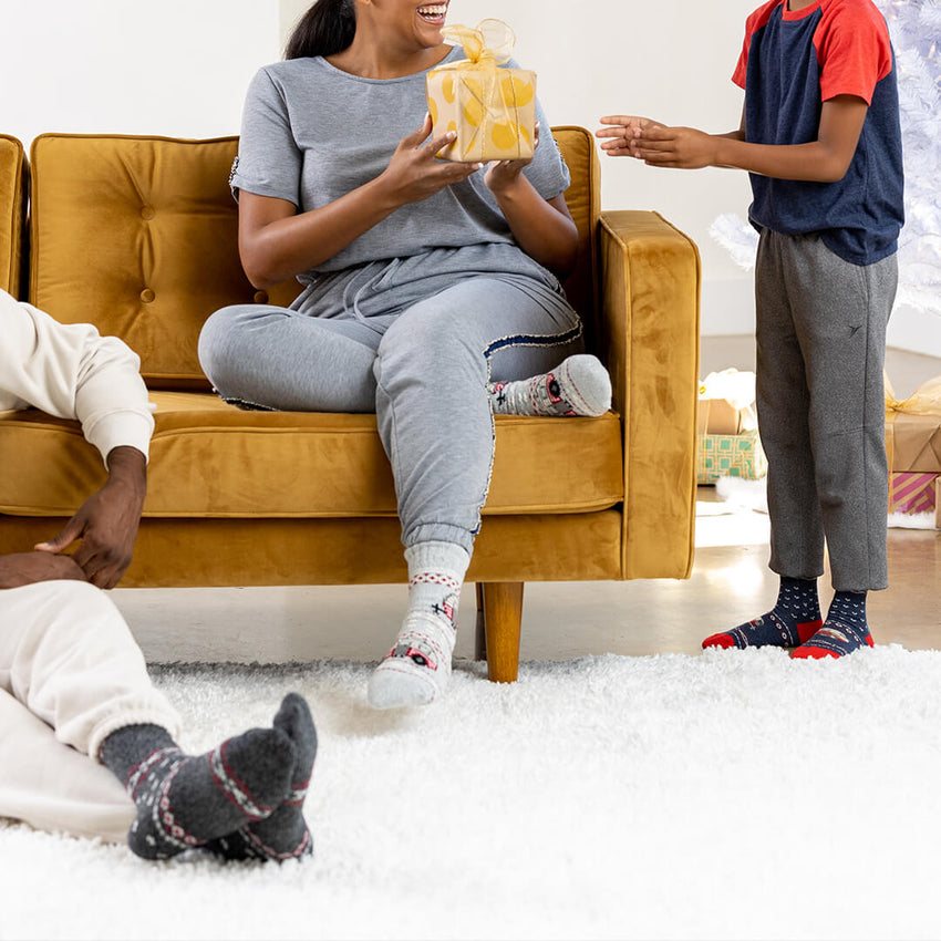 K. Bell Socks HOTSOX Kids' Camper Fair Isle Crew Socks Denim Heather