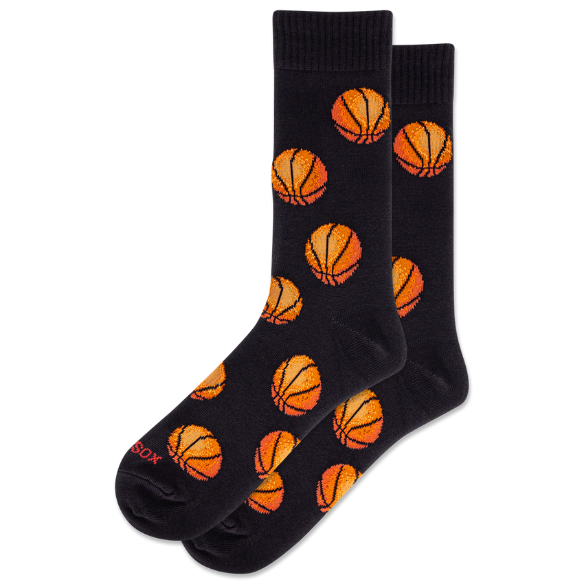 k. bell socks HOTSOX Men's Basketball Hybrid Crew Socks Black