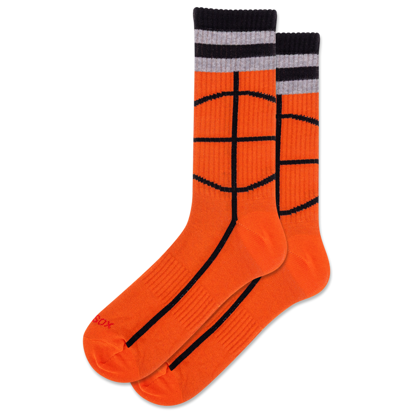 k. bell socks HOTSOX Men's Basketball Print Active Crew Socks Orange k. bell socks HOTSOX Men's Basketball Print Active Crew Socks Orange