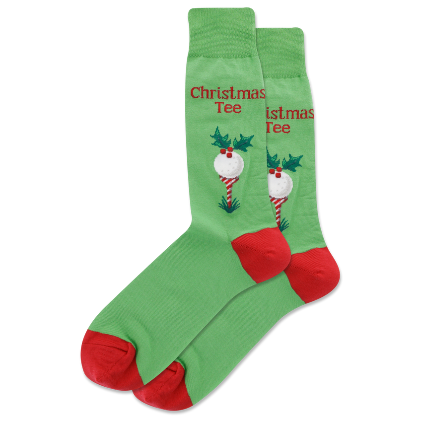 k. bell socks HOTSOX Men's Christmas Tee Crew Socks Light Green k. bell socks HOTSOX Men's Christmas Tee Crew Socks Light Green