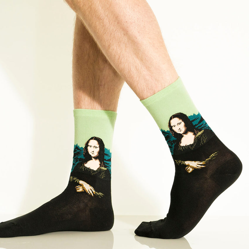 K. Bell Socks HOTSOX Men's Da Vinci's Mona Lisa Socks Green