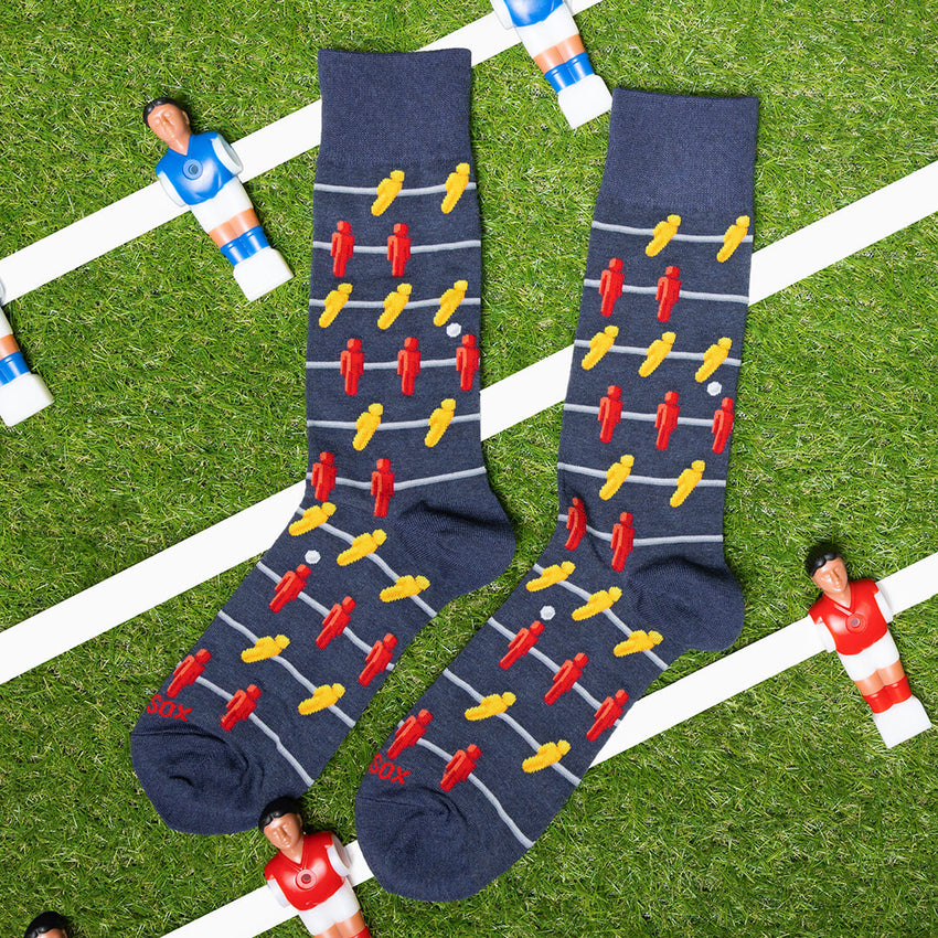 K. Bell Socks HOTSOX Men's Foosball Crew Socks Denim Heather