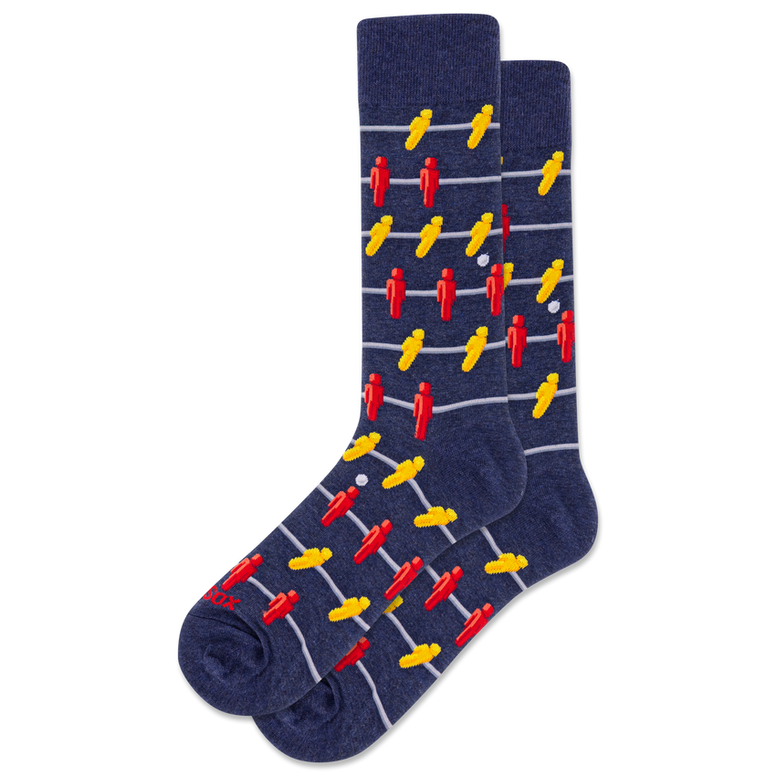 k. bell socks HOTSOX Men's Foosball Crew Socks Denim Heather