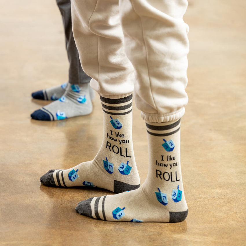 K. Bell Socks HOTSOX Men's I Like How You Roll Crew Socks Natural Melange