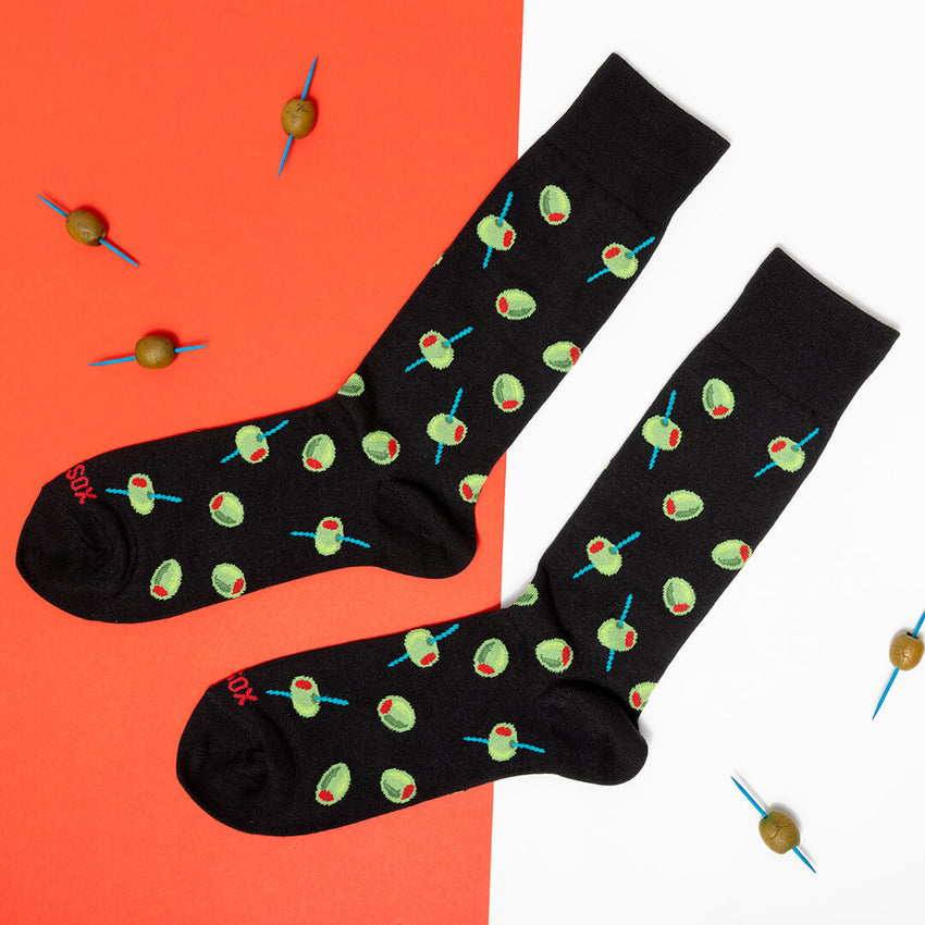 K. Bell Socks HOTSOX Men's I Olive You Crew Socks Black