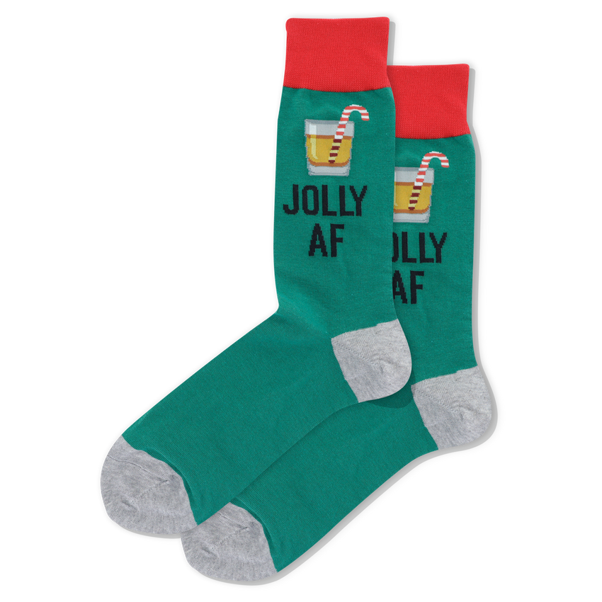 k. bell socks HOTSOX Men's Jolly AF Crew Socks Forest Green