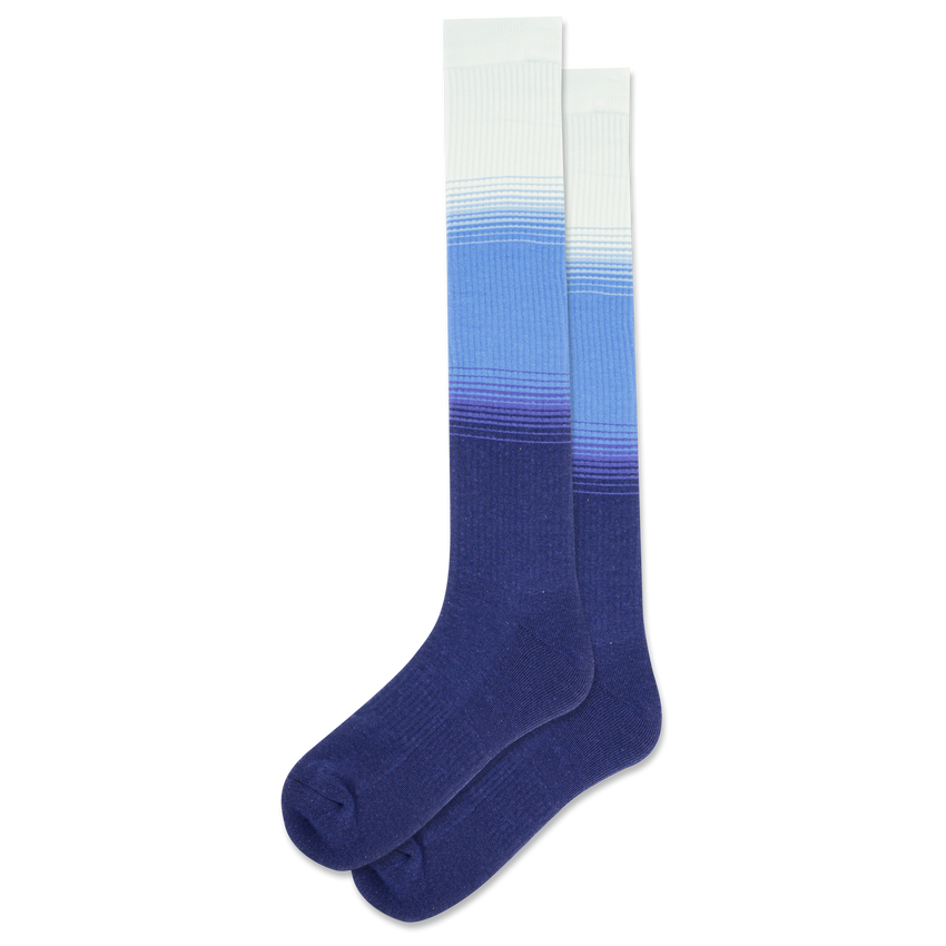 k. bell socks HOTSOX Men's Knit Dip Dye Compression Over the Calf Sock Blue