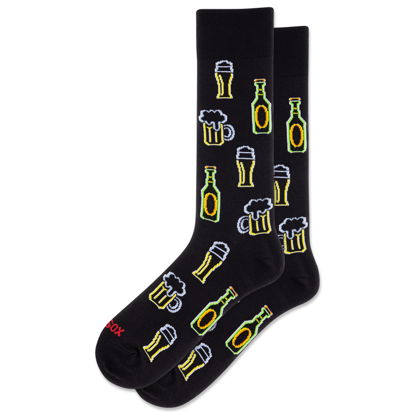 k. bell socks HOTSOX Men's Neon Beer Crew Socks Black k. bell socks HOTSOX Men's Neon Beer Crew Socks Black