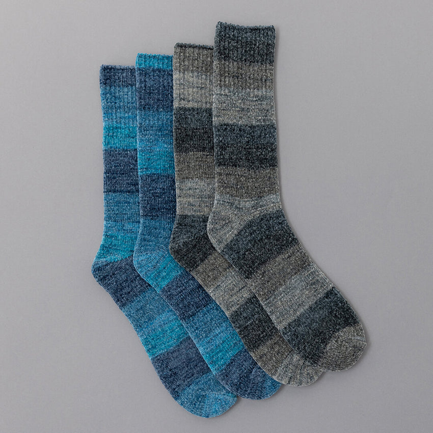 K. Bell Socks HOTSOX Men's Ombre Chenille Crew Socks Black