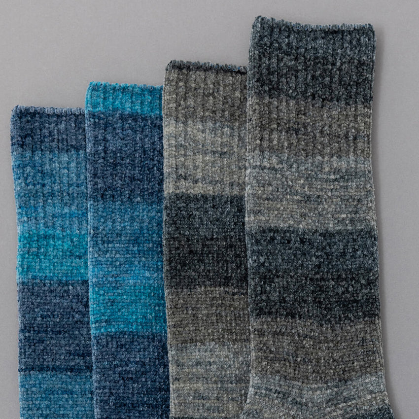 K. Bell Socks HOTSOX Men's Ombre Chenille Crew Socks Black