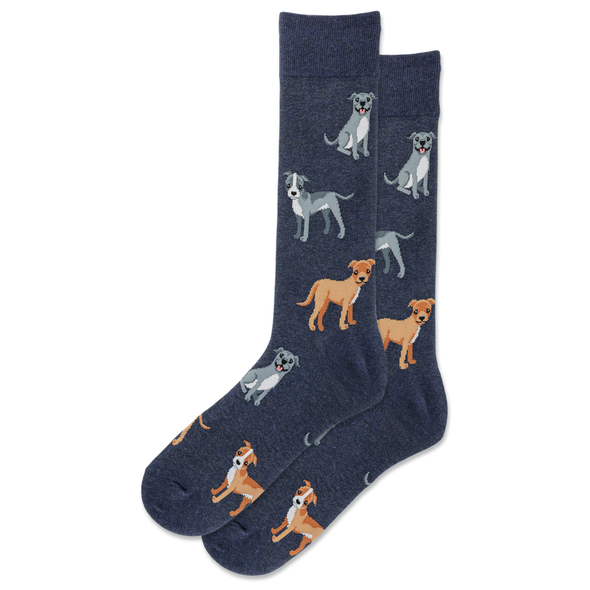 k. bell socks HOTSOX Men's Pitbull Crew Socks Denim Heather