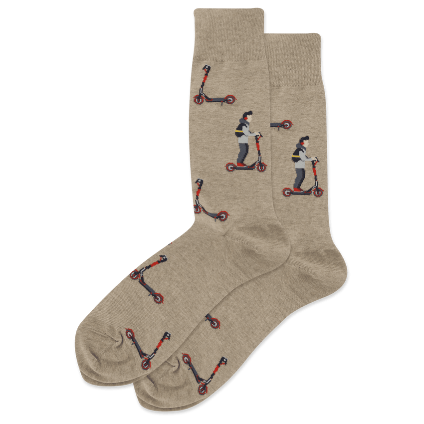 k. bell socks HOTSOX Men's Scooter Crew Socks Hemp Heather