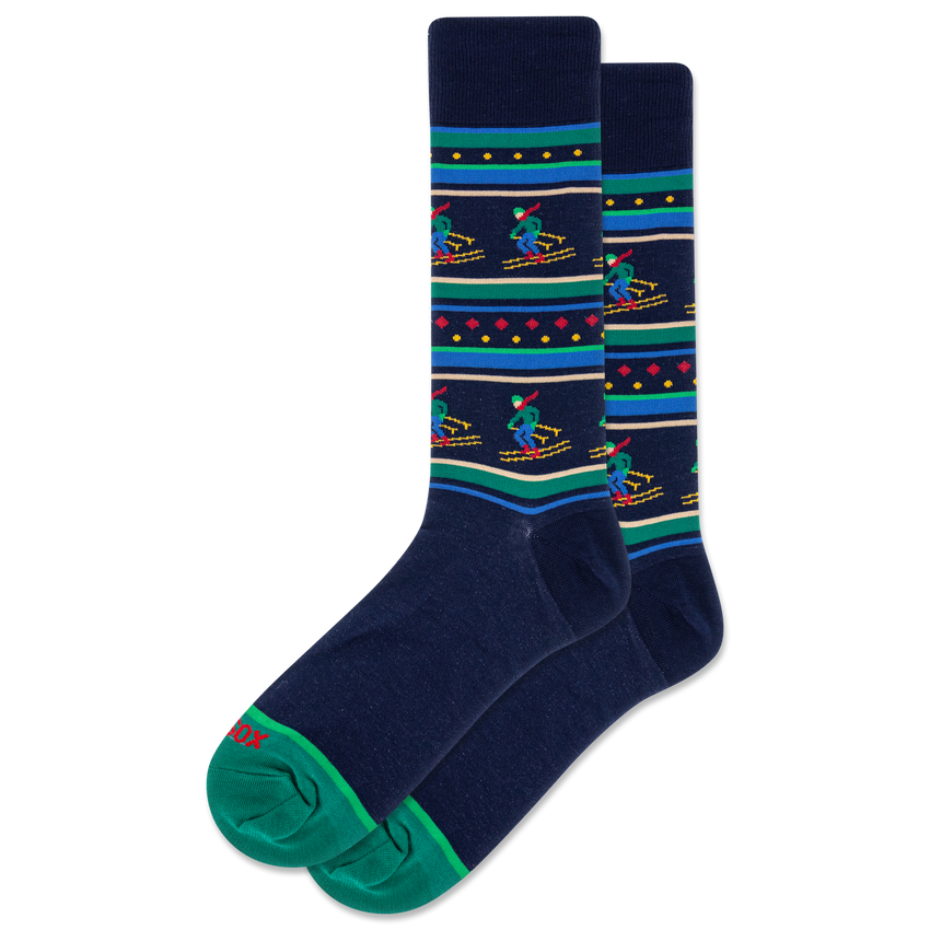 k. bell socks HOTSOX Men's Ski Fairisle Crew Socks Navy k. bell socks HOTSOX Men's Ski Fairisle Crew Socks Navy