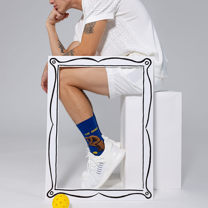 K. Bell Socks HOTSOX Men's The Dinker Crew Socks Blue