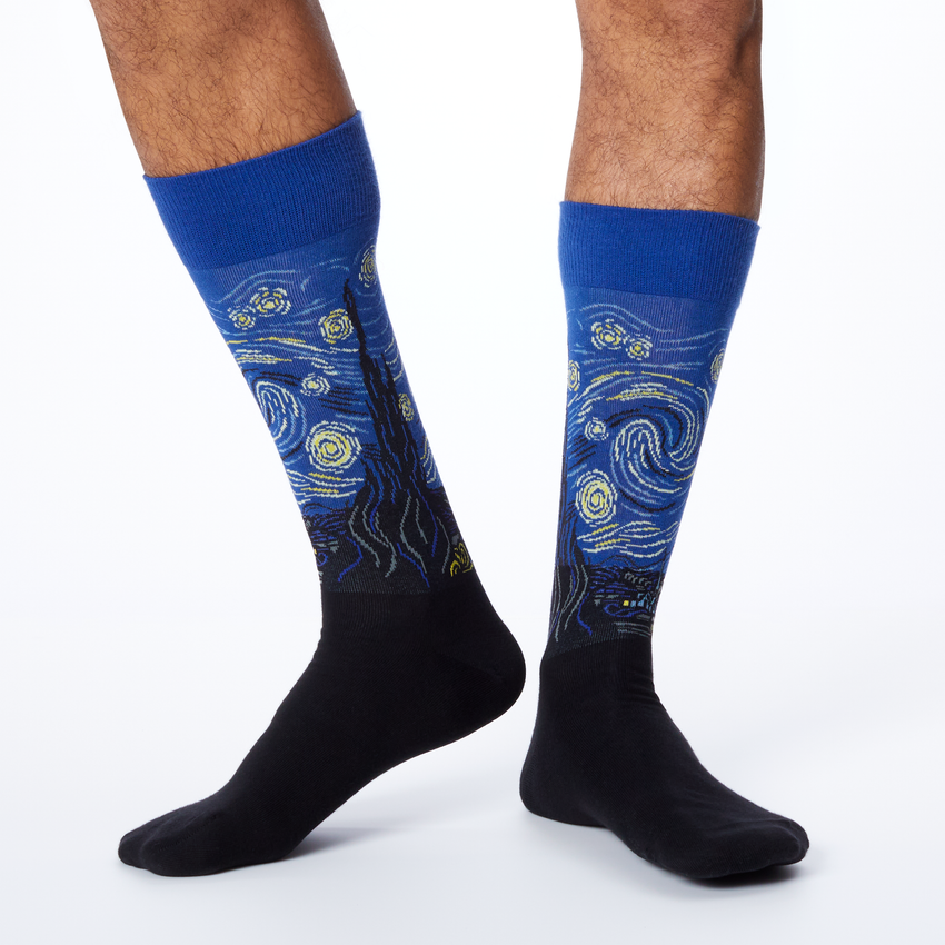 K. Bell Socks HOTSOX Men's Van Gogh's Starry Night Socks Blue