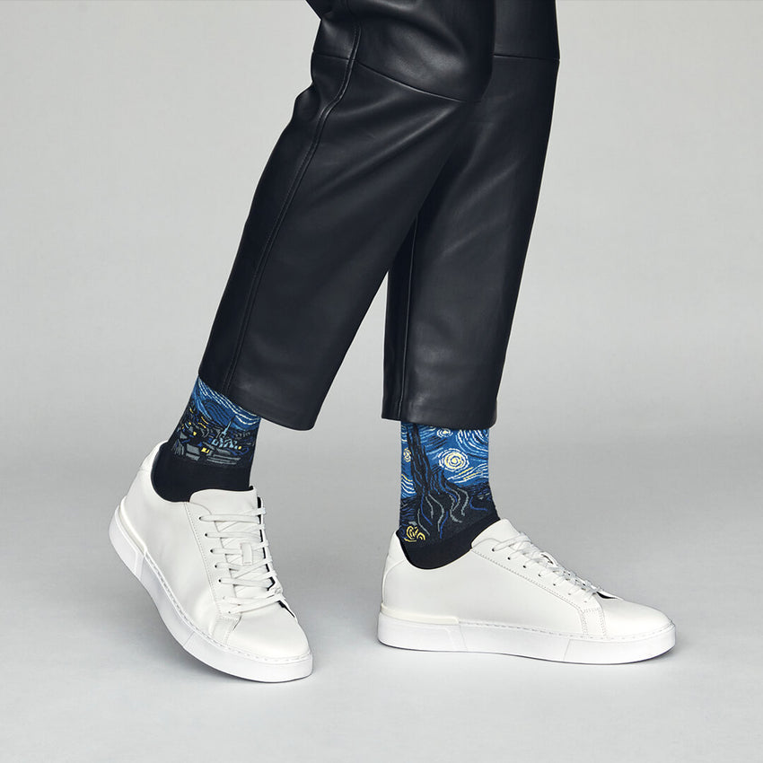 K. Bell Socks HOTSOX Men's Van Gogh's Starry Night Socks Blue