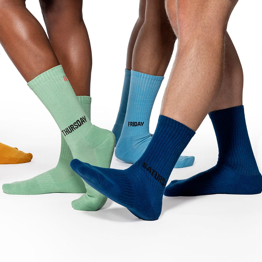 K. Bell Socks HOTSOX Unisex Days Of The Week Crew Socks 7 Pack Multi-colored