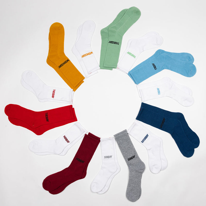 K. Bell Socks HOTSOX Unisex Days Of The Week Crew Socks 7 Pack Multi-colored