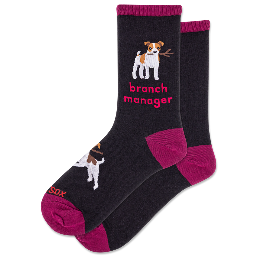 k. bell socks HOTSOX Women's Branch Manager Crew Socks Black