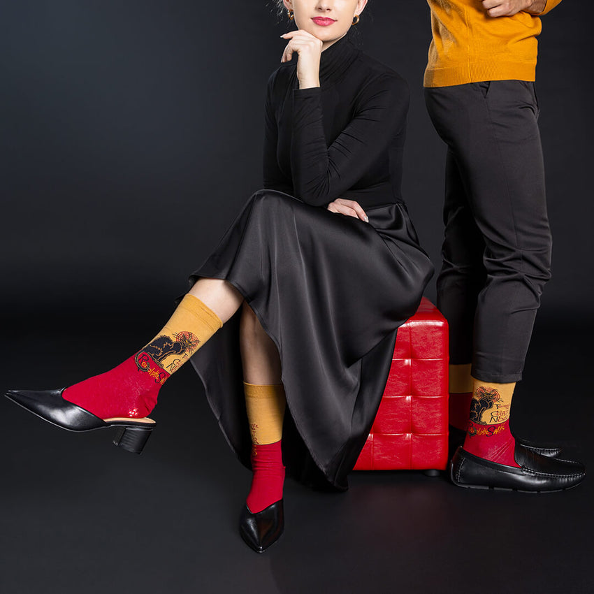 K. Bell Socks HOTSOX Women's Chat Noir Crew Socks Tan