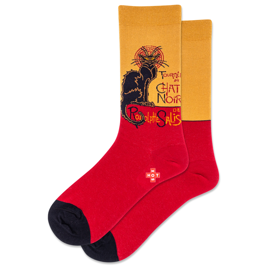 k. bell socks HOTSOX Women's Chat Noir Crew Socks Tan