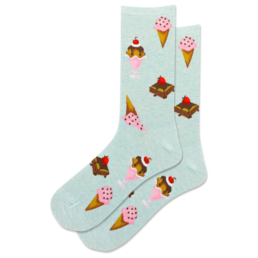 k. bell socks HOTSOX Women's Desserts Crew Socks Mint Melange