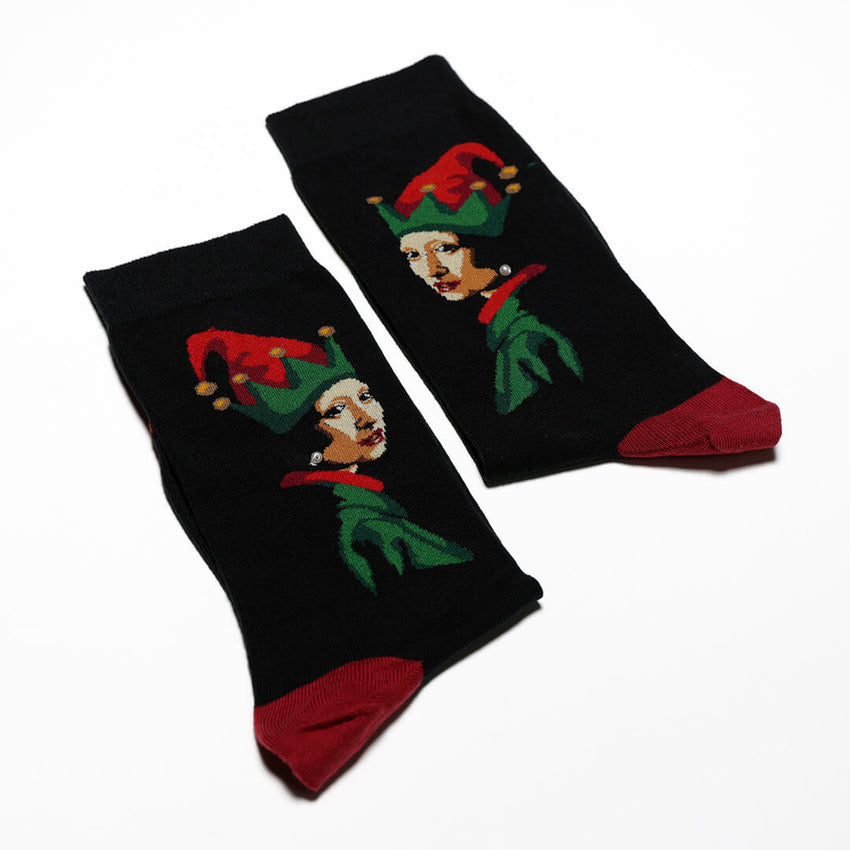 K. Bell Socks HOTSOX Women's Elf With The Pearl Earring Crew Socks Black