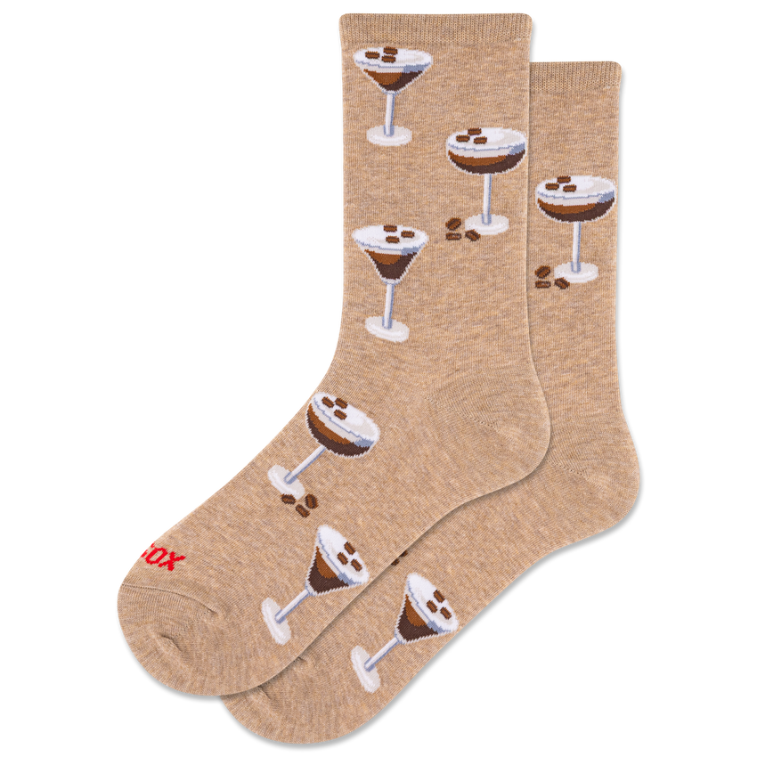 k. bell socks HOTSOX Women's Espresso Martini Crew Socks Hemp Heather