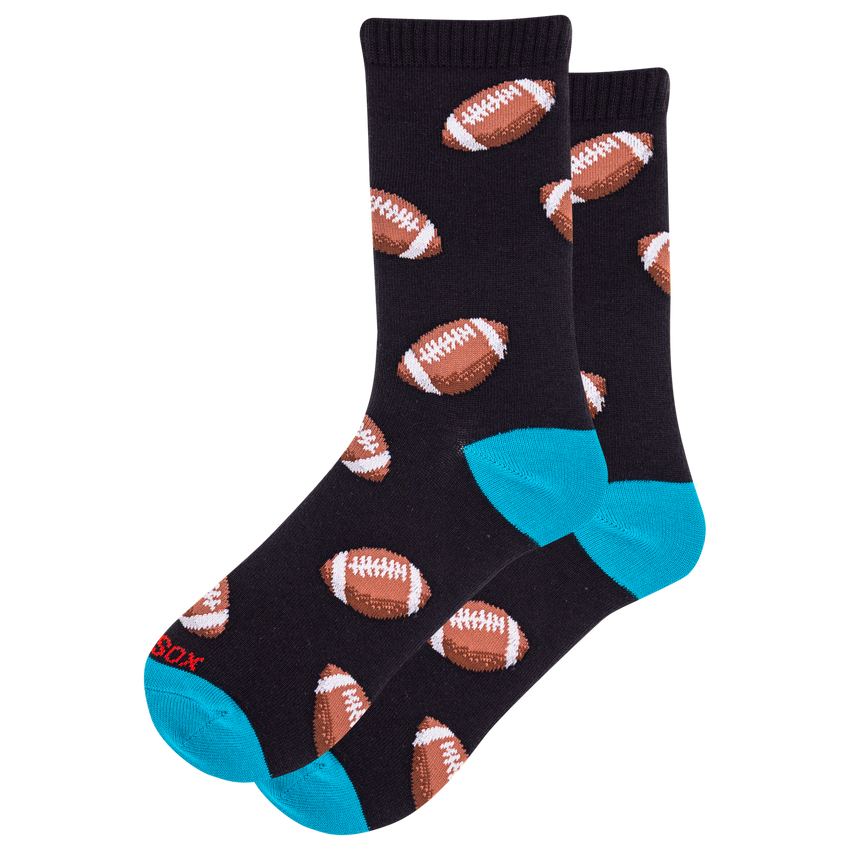 k. bell socks HOTSOX Women's Football Hybrid Crew Socks Black