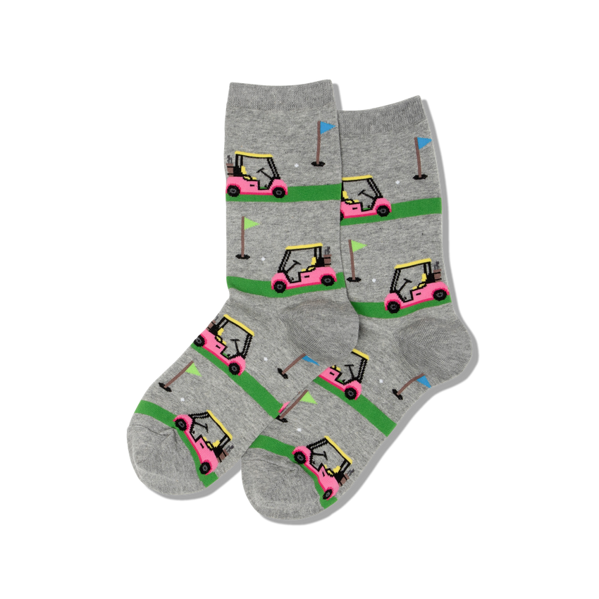 k. bell socks HOTSOX Women's Golf Cart Crew Socks Sweatshirt Gray