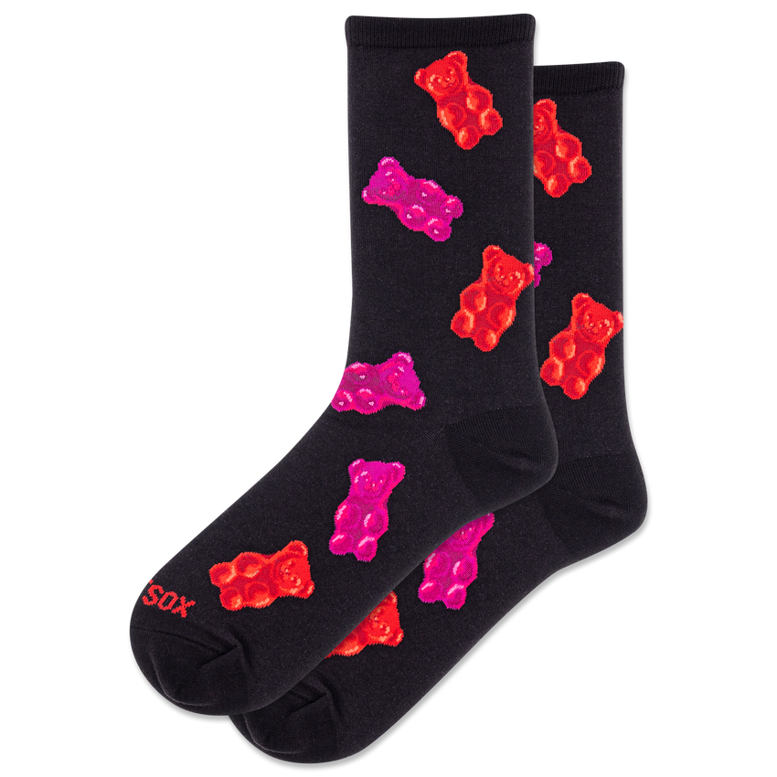 k. bell socks HOTSOX Women's Gummies Crew Socks Black