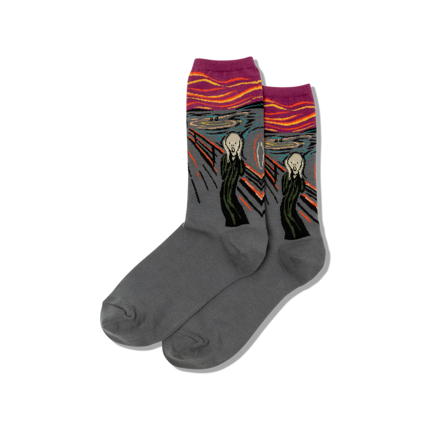 k. bell socks HOTSOX Women’s Munch’s The Scream Socks Cranberry