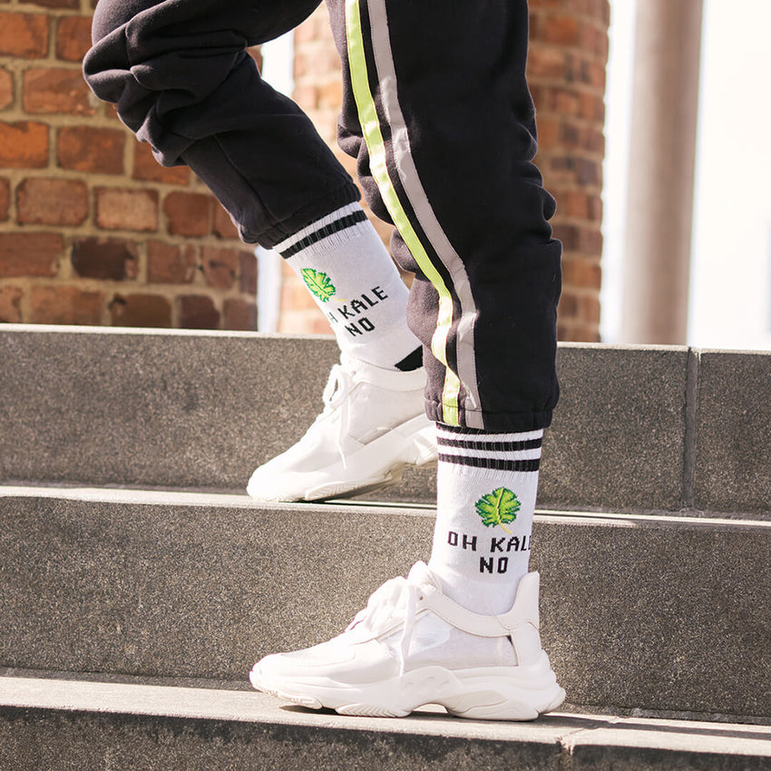 K. Bell Socks HOTSOX Women's Oh Kale No Crew Socks White