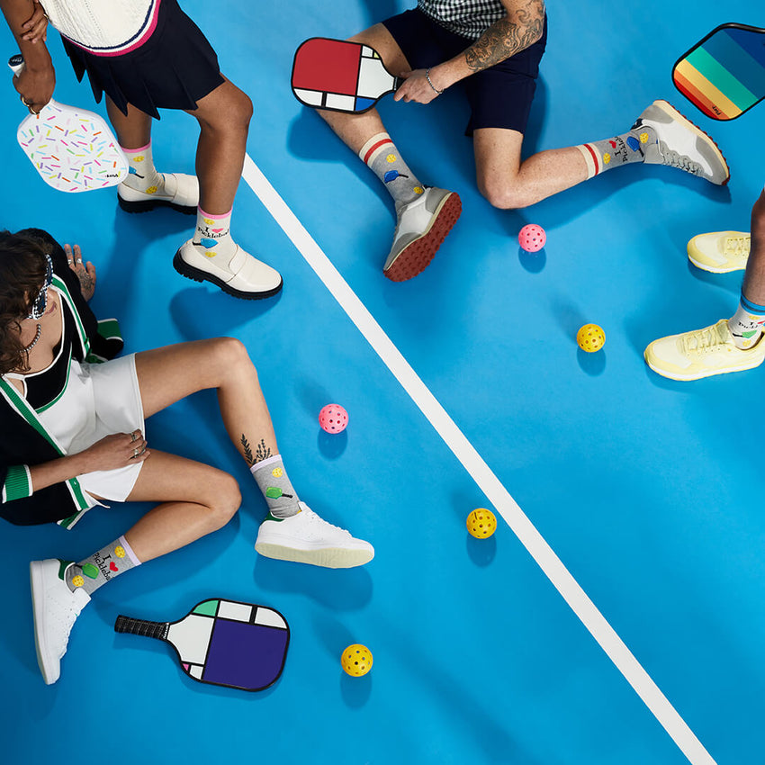 K. Bell Socks HOTSOX Women's Pickleball Crew Socks Gray Heather