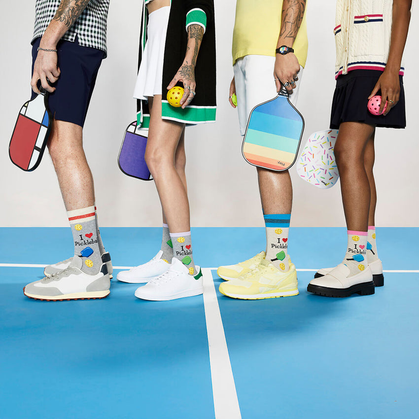 k. bell socks HOTSOX Women's Pickleball Crew Socks Gray Heather