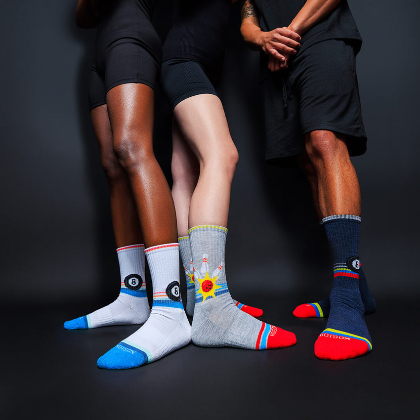 K. Bell Socks HOTSOX Women's Retro Bowling Crew Socks Gray