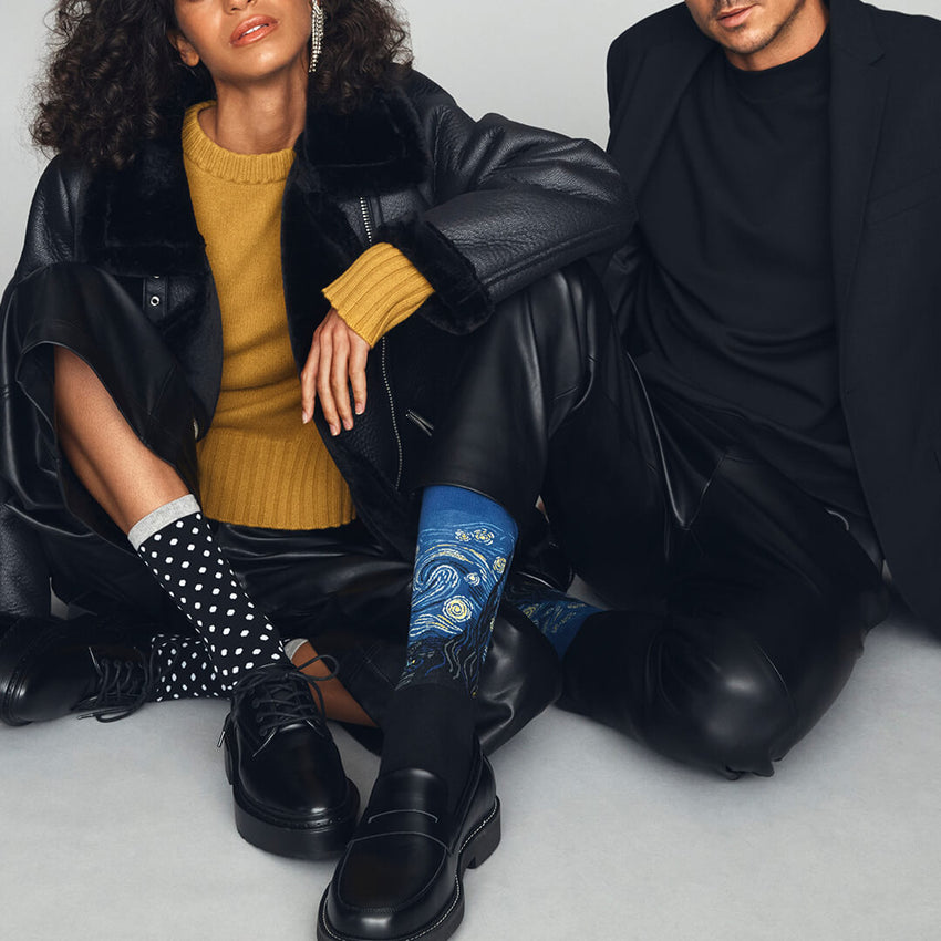 k. bell socks HOTSOX Women's Small Polka Dot Socks Black