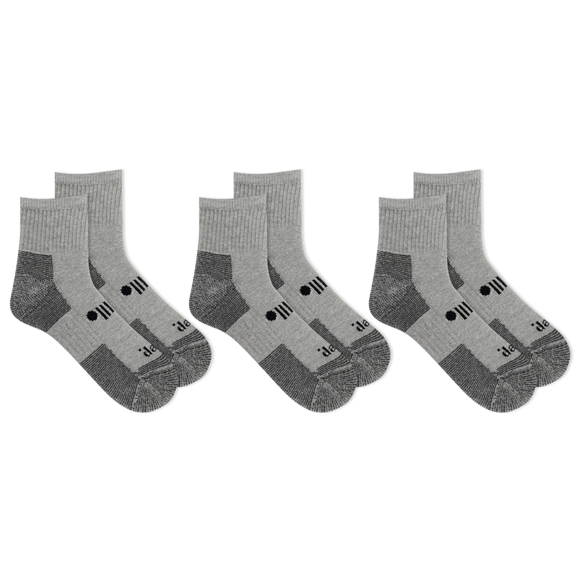 k. bell socks Jeep® Men's Classic Cotton Ankle Socks 3 Pair Pack Made in USA - Moisture Wicking Cushioned Comfort GRAY