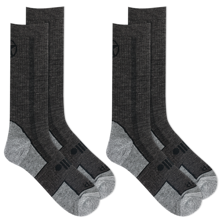 k. bell socks Jeep® Men's Wool Blend Trail Crew Socks 2 Pair Pack - Breathable Cushioned Comfort GRAY