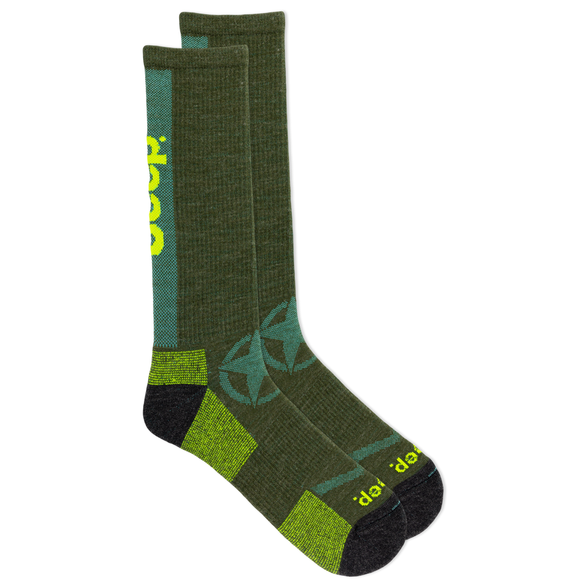 k. bell socks Jeep® Men's Wool Logo Crew Socks - Breathable Comfort OLIVE